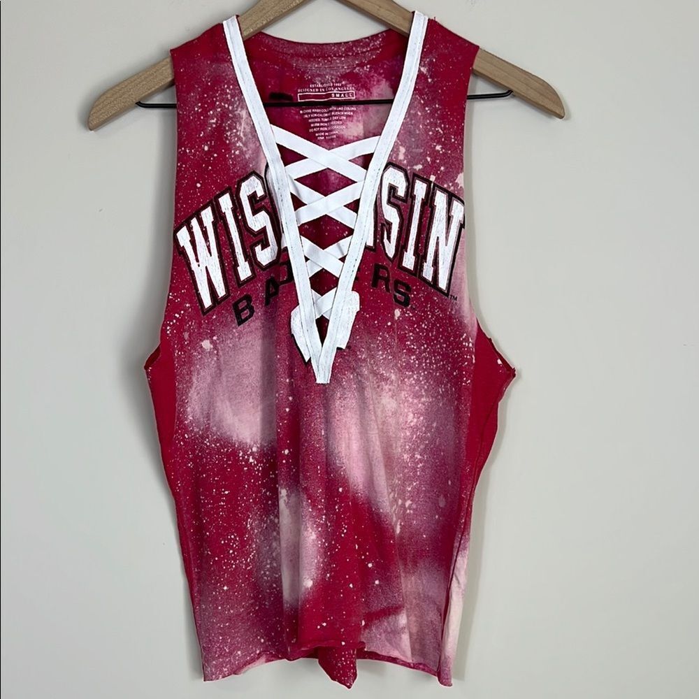 Wisconsin Badgers Women's Custom‎ Tank Top 90s Y2K Tendy Size Small